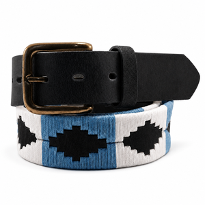 Cinturón de Polo Argentino Hecho a Mano, Cuero Genuino Tejido, Estilo Gaucho Ecuestre, Patrón Geométrico Deportivo, Alta Resistencia y Durabilidad - Product Image 1