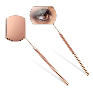 <b>Handheld</b> Glass Frame Pocket <b>Mirror</b> Single Side Oval Shape Foldable 3X Magnification Silver Finish - Product Image 4