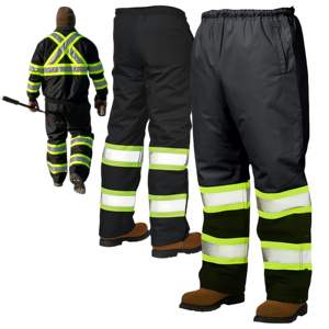 Heavy duty workwear pants for men with reinforced <b>knees</b> and utility pockets for construction and industrial use - Product Image 1