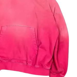 Sweat à capuche rose délavé effet soleil, coupe oversize en coton, unisexe, streetwear, logo personnalisé, fabricant OEM - Product Image 4