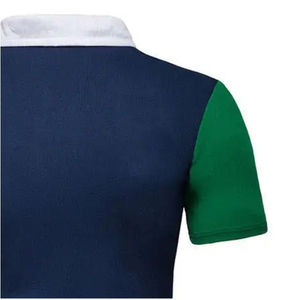 New High-Quality Breathable Cotton Polo T-<b>Shirts</b> for Men – Color Block <b>Patchwork</b> Design Casual Short Sleeve Polo <b>Shirts</b> - Product Image 4
