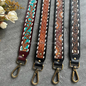 กระเป๋าหนังฟอกมือสไตล์ตะวันตกสายหนังวัวสำหรับกระเป๋าสีดำ - Product Image 3