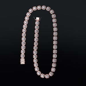 AMBER JEWELS T-493 Geometric Moissanite Rose Gold Plated Hip Hop Tennis <b>Bracelet</b> Octagon Cut Claw Setting Luxury Unisex Party - Product Image 1