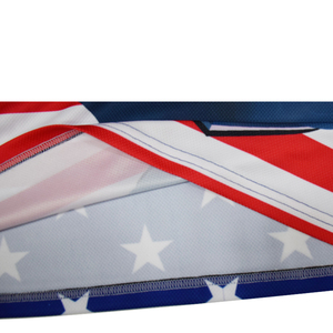 ชุดบาสเก็ตบอลชายแบบสปอร์ตแวร์ผ้าสแปนเด็กซ์/ไนลอนระบายอากาศพิมพ์ลายธงชาติอเมริกันแบบซับลิเมชั่นสั่งทำสีได้ขายส่ง - Product Image 6