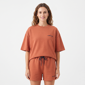 Ensemble décontracté deux pièces pour femme avec logo personnalisé, vente en gros, streetwear, t-shirt à manches courtes imprimé numériquement et short - Product Image 5