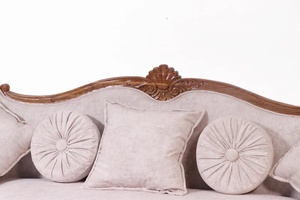 Classic <b>Sofa</b> Made Of Solid Mahogany <b>Wood</b> High Quality With Upholstery and Natural NC For Indoor Use - Product Image 5
