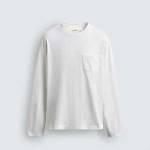 เสื้อยืดแขนยาวทรงหลวมมีกระเป๋าสำหรับผู้ชาย |   เสื้อยืดคอกลมผ้าฝ้าย 100% สไตล์ลำลอง โลโก้ด้านหน้า |   เสื้อเจอร์ซีย์เปล่าแบบกำหนดเองขายส่ง OEM/ODM - Product Image 1