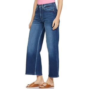 Pantalones Vaqueros de Pierna Ancha Personalizados para Mujer, Diseño Moderno, Vaqueros de Mezclilla con Spandex, Cierre de Cremallera, Cintura Media, de Bangladesh - Product Image 2