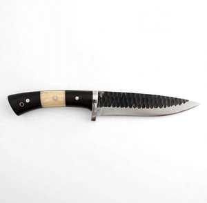Scale-textured black finish high carbon steel prep <b>tool</b> with polished hollow-ground cutting edge and drop-point <b>profile</b> - Product Image 3
