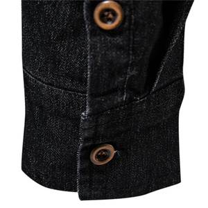 Camisa de mezclilla para hombre, de algodón suave, manga larga, informal, con botones, estilo moderno para el día a día. - Product Image 3
