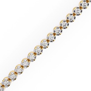 Aries Jewel Classic Round CVD HPHT Lab Grown Diamond 14k <b>Solid</b> <b>Gold</b> Round Brilliant Cut Tennis Bracelet Fine Jewelry Women - Product Image 2