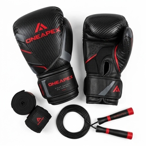 Guantes de Boxeo Negros y Rojos, Guantes de Entrenamiento Profesional, Guantes de Boxeo Acolchados, Logotipo Personalizado OEM, Guantes Deportivos al por Mayor - Product Image 2