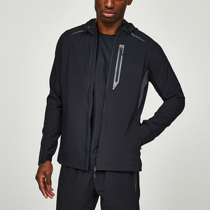 Veste de sport décontractée pour homme, coupe-vent légère à fermeture éclair, extensible, à capuche, pour activités de plein air et entraînement - Product Image 5