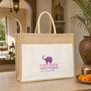 Sac fourre-tout en toile de jute PP naturel 45,5x35,5x15 cm avec poignées en ruban de coton, logo personnalisé, cadeaux d'entreprise, commandes en gros - Product Image 6