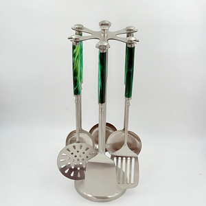 Ensemble d'ustensiles de cuisine en acier inoxydable avec manches en résine, lot de 6, pour la cuisine, au prix le plus bas en Inde - Product Image 2