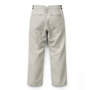 Pantalon droit en toile pour homme, style Guerre civile, avec ceinture structurée et coutures soignées - Product Image 2