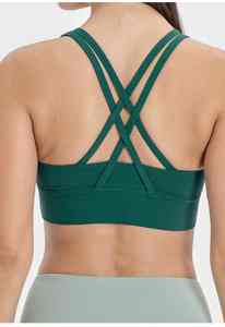 Nouveau soutien-gorge de sport pour femme à maintien élevé, long, dos croisé, rembourré, pour l'entraînement, le fitness et le yoga, avec soutien-gorge intégré - Product Image 2