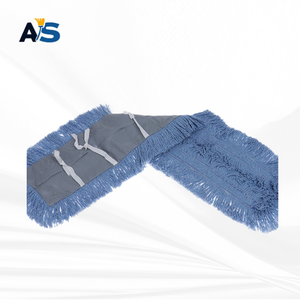 A&S Durable 5x32 Blue Dust <b>Mop</b> with Synthetic Cotton Fibers Cut-End Design and Grey Backing for Multi-Floor Cleaning - Product Image 3
