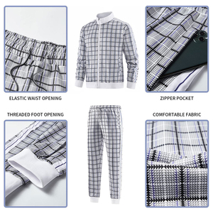 Ensemble de survêtement décontracté pour homme en molleton de coton avec sweat à capuche et pantalon de jogging, fermeture éclair intégrale, prix de gros personnalisé - Product Image 4