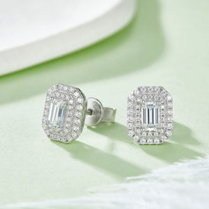oem fine jewelry women diamond 925 sterling <b>silver</b> <b>stud</b> d color vvs certified moissanite earrings wholesale manufacturing post - Product Image 1