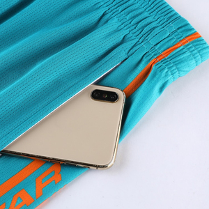 Ensemble d'uniformes de basketball pour hommes CLASSICAL TRENDS, vert sarcelle et orange, col en V, manches longues, anti-transpiration, antibactérien, polyester, sport - Product Image 4