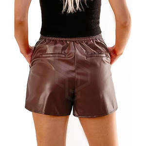 Nouveaux shorts pour femmes en cuir synthétique pleine longueur, style décontracté et tendance, personnalisables, pour les soirées, collection 2026, les plus vendus en gros - Product Image 2
