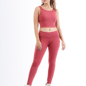 Ensemble de yoga 2 pièces pour femme, design uni sur le devant, en Spandex/Polyester, respirant, séchage rapide, personnalisable OEM ODM, vêtements de fitness - Product Image 6