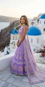 Heavy Slub Lehenga Choli with <b>Rainbow</b> <b>Sequins</b> Floor-Length Bridal Wedding <b>Dress</b> for Party & Eid Recycled Materials Wrinkle-Free - Product Image 3