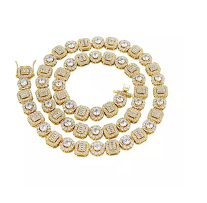 Cadena de Tenis de Moissanita de Moda con Colgante Brillante, Joyería de Lujo Unisex - Product Image 4