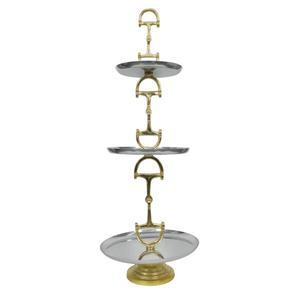 Luxury 3 Tier <b>Cake</b> <b>Stand</b> Round <b>Marble</b> Dish Fruits Serving Trays Decorative Table Countertop Horse Bit Style <b>Cake</b> <b>Stand</b> Hot Sell - Product Image 2