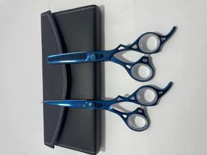 Professional Sharp Blue Titanium Coated Stainless Steel Barber Scissors 6.0 Inch <b>Long</b> Hair Cutting <b>Shears</b> Salon Barber Set - Product Image 5