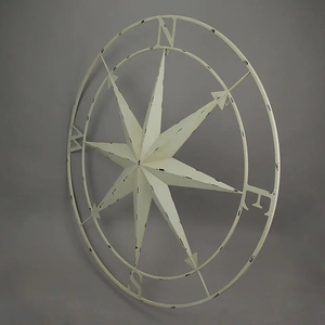 Nautical Zinc Finished Metal <b>Compass</b> Rose Wall Hanging for Indoor Outdoor Decor <b>Vintage</b> Maritime Wall Art - Product Image 4