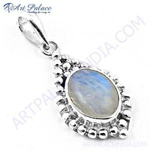 Pendentif en argent 925 véritable style bohème pour femme, avec pierre de lune arc-en-ciel et breloques fines, idéal pour mariage - Product Image 3
