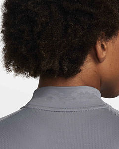 Men's Grey Compression <b>Long</b> <b>Sleeve</b> <b>T</b> <b>Shirt</b> High Collar <b>Raglan</b> Slim Fit Solid Top - Product Image 6
