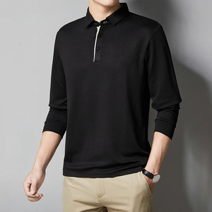 Polo à manches longues pour homme de haute qualité, logo personnalisé, col classique, décontracté, vacances, voyage, streetwear, collection - Product Image 3