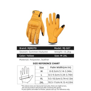 Guantes de cuero para motocicleta, guantes transpirables de verano para motociclismo con dedo completo, guantes Retro para Motocross con pantalla táctil - Product Image 6