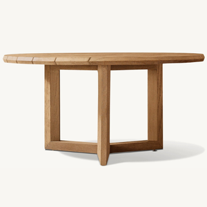 Table en teck de qualité supérieure, style moderne et épuré, idéale pour l'extérieur, résistante aux intempéries, en promotion. - Product Image 1