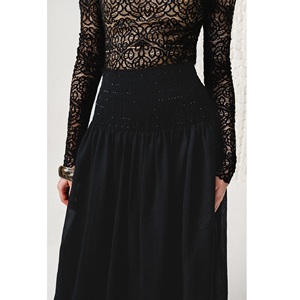 Meilleure chemise pour femme à manches longues, dentelle noire, épaules dénudées, hauts et chemisiers pour femme de WhiteAnt - Product Image 5