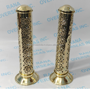 Torre de Incienso Decorativa de Latón con Patrón Floral Calado, Quemador de Fragancias para Aromaterapia, Decoración para el Hogar y Templos, Temporada de Primavera - Product Image 3