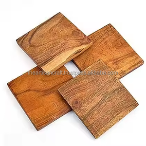 Juego de posavasos de madera Premium, regalo perfecto para la oficina de inauguración de la casa o los amantes del café, hecho de madera natural por ARTISAN CRAFT - Product Image 1