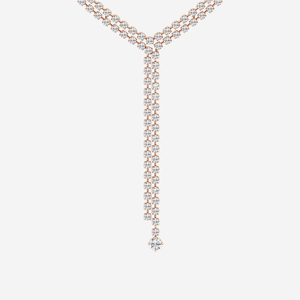 Collar Lariat de Doble Hilera con 25 Diamantes Cultivados en Laboratorio, Joyería de Moda para Mujer, Cadena Elegante y Brillante - Product Image 3