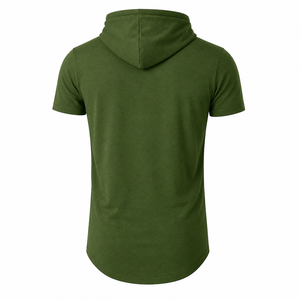 เสื้อฮู้ดแขนสั้นผ้าฝ้ายสำหรับผู้ชาย รับผลิตแบบ OEM ODM โรงงานผลิตเสื้อผ้าตามสั่ง ขายส่งเสื้อฮู้ด มีบริการส่งออกเสื้อฮู้ดจำนวนมาก - Product Image 2