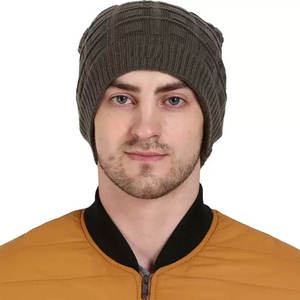 Bonnet d'hiver ample en tricot chaud pour homme, style décontracté, épais et thermique, pour l'extérieur, unisexe, avec logo personnalisé, vente en gros - Product Image 2