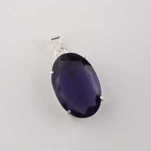 Colgante de Topacio Azul en Plata de Ley 925, Joyería con Piedra Preciosa de Nacimiento de Septiembre para Mujeres y Niñas, Regalo Elegante - Product Image 2