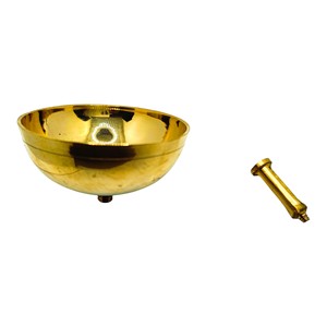 Lámpara de Latón con Diseño de Flor de Loto de YUVA EXPORTS, Decoración Tradicional para Mesa, para el Hogar, para Diwali, con Acabado Antiguo - Product Image 4