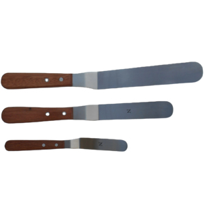 Spatule en acier inoxydable Altomme Instruments avec manche en bois, outil professionnel monobloc pour la présentation des plats - Product Image 2