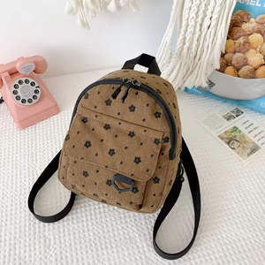 Mini sac à dos en velours côtelé rose, léger, pour filles, sac bandoulière décontracté, sac de sport avec motif personnalisé - Product Image 4