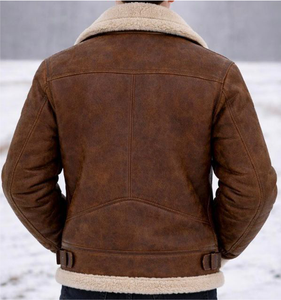 Chaqueta de Cuero para Hombre, Diseño Nuevo, Estilo Bomber, Invierno, Alta Calidad, Holgada, Gruesa, con Logotipo Frontal, Transpirable y Calefactable - Product Image 3