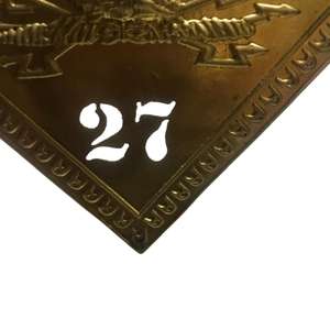 Plaque shako en laiton en forme de diamant appartenant au 27e Régiment de l'Infanterie de Ligne Française de l'époque napoléonienne - Product Image 4