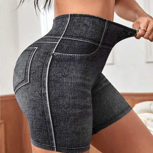 Shorts de mezclilla sexys de verano para mujer, de cintura alta, rasgados, con borlas y cordones, para fiesta de club - Product Image 4